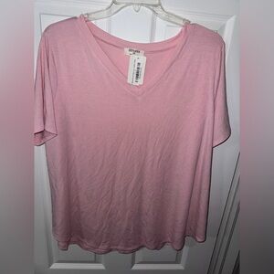NWT Zenana Pale Pink T-Shirt with Buttery Soft Texture, Size 3X